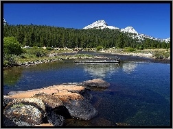 Góry, Rzeka, Kalifornia, Yosemite, Kamienie